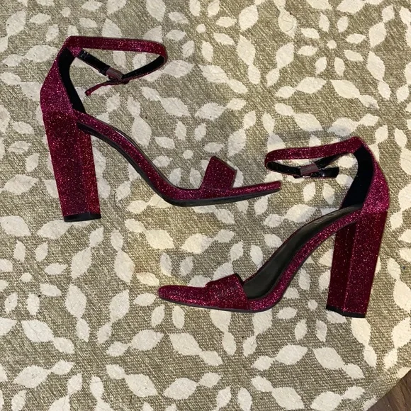 Macy's Shoes Burgundy Sparkly Platform Heels Poshmark
